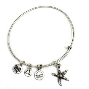Alex and Ani Starfish Charm Bracelet Silver Finish - Expands 2"- 3.5"